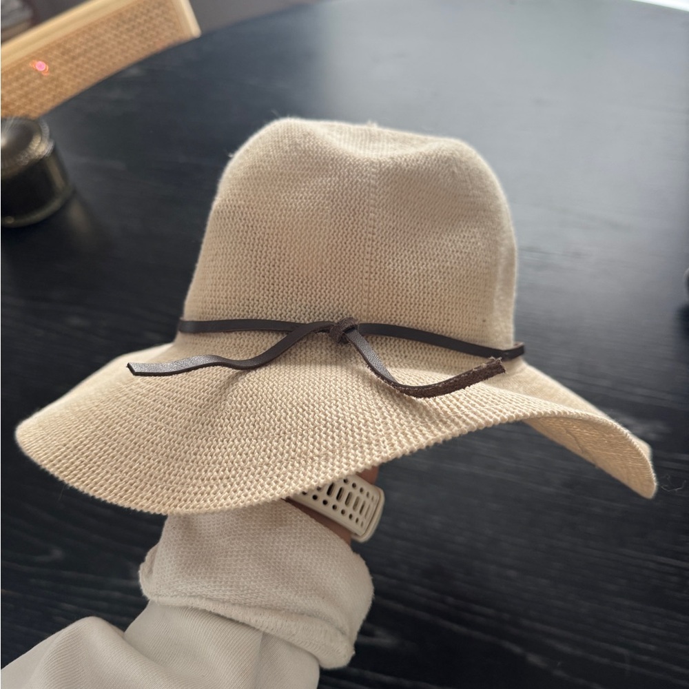 Urban Outfitters Cream Hat with Tan Accents